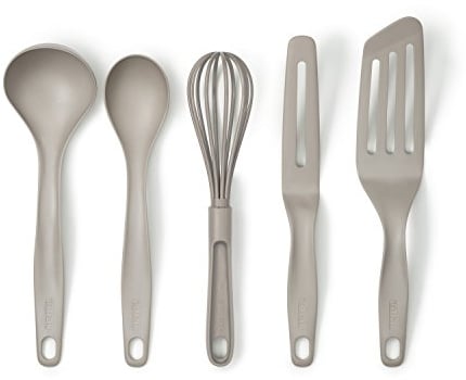 Tefal Fresh Kitchen Pfannenwender, Cassonnade, 5 Stück, Polyethylenterephthalat, Braun, 9.4 x 8.4 x 39.2 cm, 5