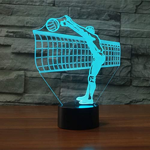 HPBN8 Ltd 3D Volleyball Lampe USB Power 7 Farben Amazing Optical Illusion 3D wachsen LED Lampe Formen Kinder Schlafzimmer Nacht Licht.