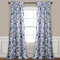Lush Decor, Blue Cynthia Jacobean Darkening Window Curtains Panel Set for Living, Dining Room, Bedroom (Pair), 108 L