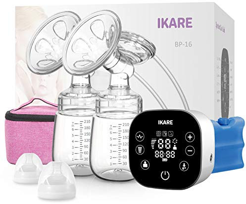 IKARE Extractores de leche dobles de grado hospitalario, eléctrico portátil con 120 niveles de estilo libre más cómodos, extractor de leche recargable para viajes y hogar, súper silencioso.