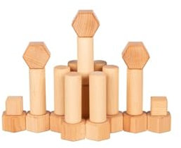 Goki 58803 Bausteine veredelt mit Walnussöl, Nature