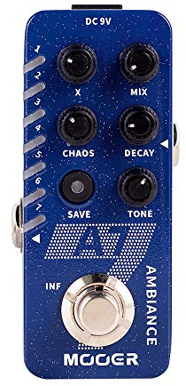 MOOER A7 Ambiance Reverb Gitarrenpedal Mini Vielseitiges Pedal mit Lofi, Oktave, Moduationseffekten und Infinite Trail Funktion