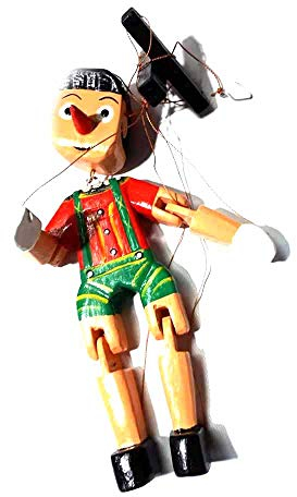 BLUSUPERSHOP ricevi 1 Marionetta CON FILI burattino altezza 25 cm, burattini per teatrino in legno marionetta artigianale burattino,PRESEPE ricevi portachiavi omaggio