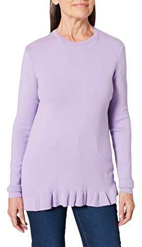 NA-KD Top de Manga Larga de Punto Camisa, Morado (, L para Mujer