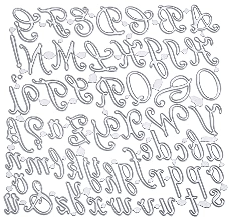 Stanzschablone Alphabet Groß und Klein,Metall Stanzformen Buchstaben Schneiden Prägeschablonen Prägung Schablone Stanzschablonen für DIY Sammelalbum Scrapbooking Foto Album Karten Deko Kunst Basteln