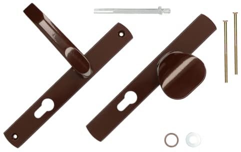 KOTARBAU® Türdrücker-Türknauf Satz 92mm Langschild Braun Profilzylinder für Türen Tore Pforten