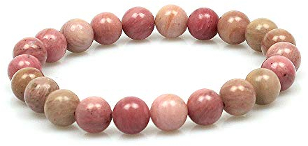 MJDCB Bracelet Rhodonite Naturelle 8mm Perle Pierre de Protection Puissante
