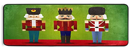 Christmas Nutcracker Theme Runner Rug Non-Slip Doormat for Hallway Front Door Entryway Bedroom Living Room Home Decor 72x24 inches