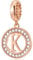 CHAWIN Initial K Letter Charms, Alphabet Rose Gold, Authentic 925 Sterling Silver Charms fit Pandora Charm Bracelets, Necklace, Circle Dangle Gift for Women, Girls, Sparkling Clear Stones