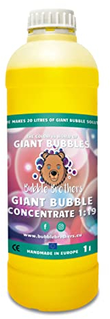 Bubble Brothers Seifenblasen Nachfüllflasche 5L Seifenblasenflüssigkeit Seifenblasenlösung Konzentrat für Riesenseifenblasen Stabile Seifenblasen (1x 20L)