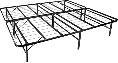 i-flair® 180x200x35,5 cm Klappbares Plattform Bettgestell Faltbett, kein Werkzeug für Montage erforderlich, Saugroboter und Unterbettbewahrung Freundlich, SCHWARZ