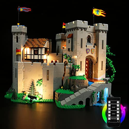 LocoLee Led Licht Set Kompatibel mit LEGO Burg der Löwenritter (Kein LEGO-Set), Led Beleuchtungs Set Compatible with LEGO 10305 Lion Knights’ Castle - Nur Lichter Set(Fernbedienung Version)