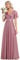 Ever-Pretty Women's Formal Dresses High-Waisted Deep V-Neck Flutter Sleeve Elegant Long Dress Orchid 14