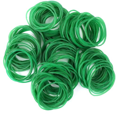 200pcs Green Natural Rubber Elastic Bands Heavy Duty Bands for Hair Home, Pens, Catapults, Bills, Bank Paper, Office Supplies(38mm)