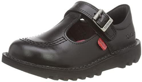 Kickers Infant Girl's Kick T Vel School Uniform Shoe, Black, 8 UK Child