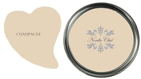 Nordic Chic Chalk Paint | Colour Champagne | 750ml | for Furniture, Wood, Metal and more | zero VOC | Ecolabel | EN 71-3 Cert. (can be used on Childrens Furniture)