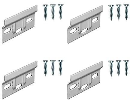 TERF® Kitchen Cabinet Wall Mounting Universal Hanger Support Plate Bracket 63mm X 38mm For Wall Mounting Cupboard Cabinet Hanging Including Fixing Screw - Pack of 4