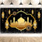 Eid Dekoration, Eid Mubarak Hintergrund Banner, Extra Große Ramadan Kareem Banner Eid Mubarak Hintergrund für Muslim islamische Party Eid Deko Schwarz