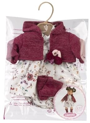 Llorens Kinderkleid (V9-33146) - Granatrot, Einfarbig, Casual, One Size