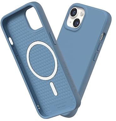 RhinoShield Case kompatibel mit [iPhone 13/14] | SolidSuit - MagSafe-kompatibel -Stoßdämpfende & schlanke Schutzhülle mit Premium Finish - 3.5 Meter Fallschutz - Türkisblau