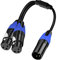 Zerthaus 1 Macho una 2 Hembra XLR y Splitter Micrphone Cable, 3Pin XLR Macho una Dual XLR Hembra Y-Splitter Balanced Mic Cables (1Pc)