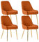 Sepnine Stühle Esszimmer 4er Set, Küchenstühle Moderne, Polsterstuhl Esszimmerstühle mit Metallbeinen, Samt Essstuhl, ergonomische Dining Chairs