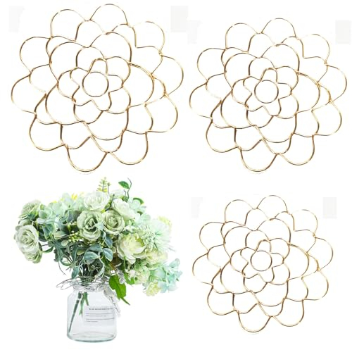 3 Stück Blumengitter Für Vase,Blumen Gitter Für Vasen,Blumenarrangements Metall Blumenfrosch Vase Einsatzdeckel Blumenhalter Organizer Für Pflanzenfixierung,Blumendeckel-Arrangements Aus Edelstahl