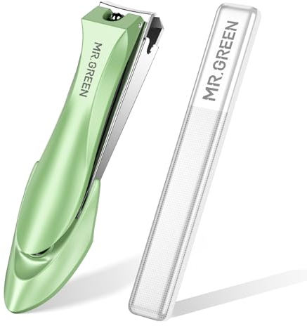 MR.GREEN Coupe-ongles anti-éclaboussures avec lime à ongles, kit d'ongles professionnel, tranchant et durable pour tous les âges, hommes, femmes, bébés, personnes âgées avec emballage exquis