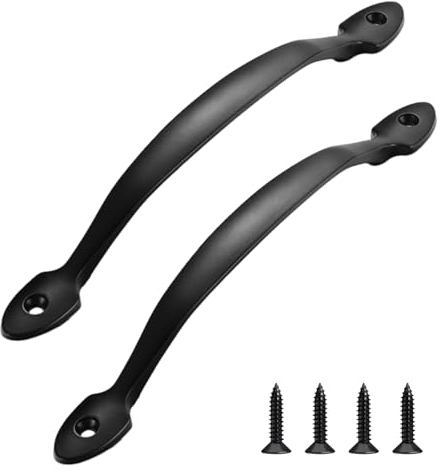 Simsky Türgriff Möbelgriff 10 cm, 2 Stück Schrankgriffe Schwarz,mit Schrauben Metall Türgriff für Schublade Kleiderschrank, Gartentür, Schuppentür(Lochabstand 10 cm)
