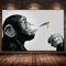 ZHUOYA Poster „Affen-Orang-Utan rauchende Zigarre“, abstraktes Tier-Leinwandgemälde, Wandkunst, Bild für Wohnzimmer, Heimdekoration, 70 x 100 cm, rahmenlos