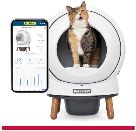 PetSafe ScoopFree SmartSpin Self-Cleaning Cat Litter Box - Advanced Odor Control Technology, App Controlled with Health Monitoring
