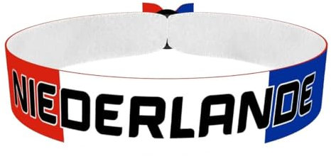 Niederlande Flagge Stoffarmband - Wasserfestes Satin Armband - Länder Armbänder für Reisende - Patriotisches Modeaccessoire - Geschenk für Reisefreunde - Unisex Festival Armband