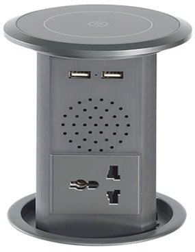 Desktop Lifting Socket, Waterproof/Leakage-Proof/International Universal Socket + Wireless Charging Socket, Kitchen Island/Desktop Power Supply