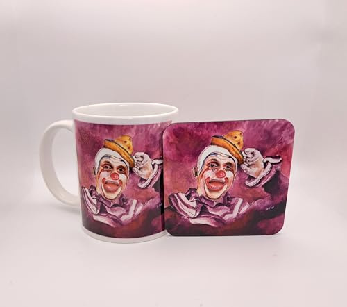 Circus Clown Mug and Coaster Gift Set from Original Watercolour Artwork 1