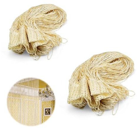 WJUAN 2 Pezzi Tenda a Fili, Tenda per Porta, Pratico e Bello, Non Facile da Deformare, Tende Soggiorno Antiinsetto, per Balconi, Camere da Letto e Cortili (100 x 200 cm)