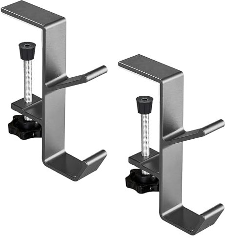 2 supporti regolabili per tavolo, gancio tascabile multifunzione, regolabile, da scrivania, da tavolo, per tavoli da ufficio, da studio, da computer