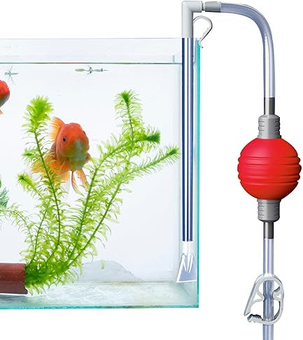 Jeorywoet Fischtankreiniger 7.2ft Manuell EIN verstellbares Ventil Vakuum Fischtank Kies Sandreinigung Aquarium Vakuum mit flexiblem Schlauch und Zauberstab für Pool -Grasreste, Kiesvakuum