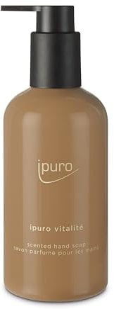 ipuro Classic VITALITÉ Handseife 250ml - Flüssigseife vegan, mit Rosmarin und Ingwer - Erfrischender, vitalisierender Duft - Dermatologisch getestet - Seifenspender Orange - flüssige sanfte Handseife