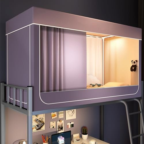 Tenda per la privacy per letto a castello, portatile, sensoriale, per bambini e adulti, viola, 190,5 cm di lunghezza x 88,9 cm di larghezza x 109,2 cm di altezza