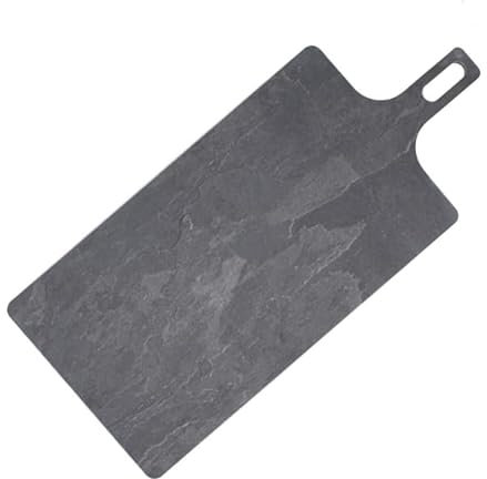 Tagliere da Cucina in HPL 36x20x0,5 cm con Manico Finitura Ardesia, Tagliere Rettangolare e Termoresistente, Antigraffio da Cucina, Made in Italy, per Uso Domestico e Professionale - BISETTI