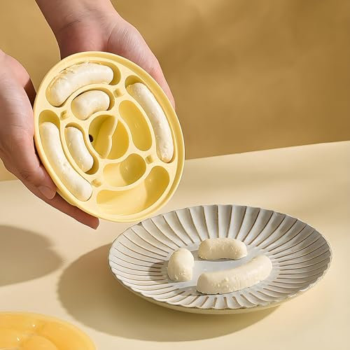 Stampo per Salsiccia,Stampo per Hot Dog in Silicone, 8 Cavità Stampo Con Coperchio per Foro D'aria, Facile da Smontare, Stampi da Cucina per Salsicce Fatti in Casa Fai-da-te