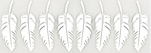 8 Feder-Körperaufkleber, Anti-Kratz-Dekoration, weiße und schwarze Fensteraufkleber, Federsilhouetten, reflektierende Aufkleber (Silber und Weiß)