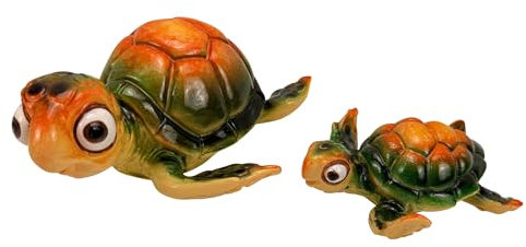 Online Fuchs Gartenfiguren 2er Set süße Schildkröten für Ihren Garten, Teich oder auch im Haus - Deko Figuren wetterfest, für den Außenbereich geeignet