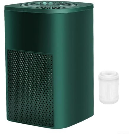 MeevrgR USB Portable Air Purifier, HEPA Filter, Formaldehyde Removal, 5V 5W, White/Green, Compact Design, for Office, Car, Home, 11-20㎡ Coverage(Green)