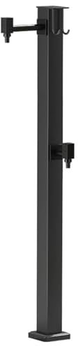 Robinets D'Extérieur, Robinet De Colonne d'eau De Jardin Vertical, Kit De Poteau De Robinet Carré en Métal/Support De Tuyau Monté Au Sol/Pilier De Douche pour L'Irri,
