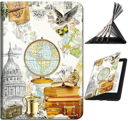 RWUTYTIUL Étui pour liseuse Kindle Paperwhite (11e génération, version 2021) de 6,8, résistant aux chocs, protection intelligente, multi-angle, pour femmes et hommes, avec mise en veille/réveil