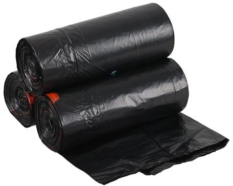 Uumitty 50L Bin Bags Heavy Duty Refuse Sacks (102 Count), Black Bin Bags 50 Litre with Drawstring, Fit 50L Kitchen & Commercial Bins