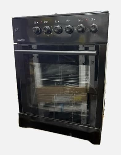 Cucina A Gas 4 Fuochi A Metano Con Forno Elettrico Total Black Con Accensione Elettrica Tutta Nera 57 x 57 cm
