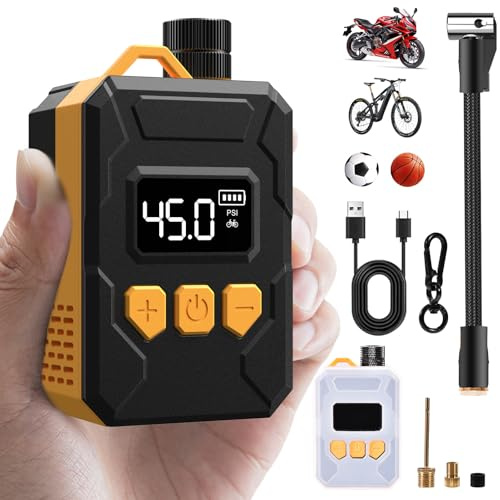 Mini Bomba para Bicicleta, 150 PSI Bomba para Bicicleta eléctrica | Bomba portátil para Bicicleta con válvula Presta y Schrader para Bicicletas de Carretera, Bike montaña, Bike urbanas