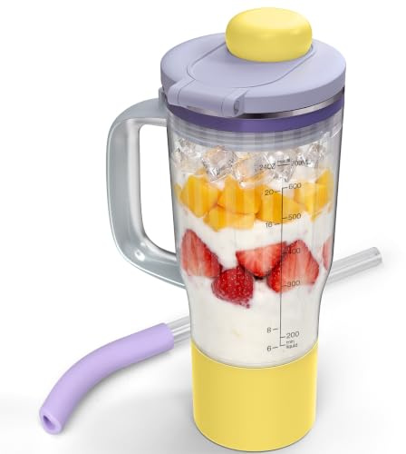 710 ml Mixbecher für Ninja BlendBOSS | Reisebecher mit Trink- und Verschlussdeckel, kompatibel mit Ninja DB301 DB351 Mixer (Lavender Limonade)